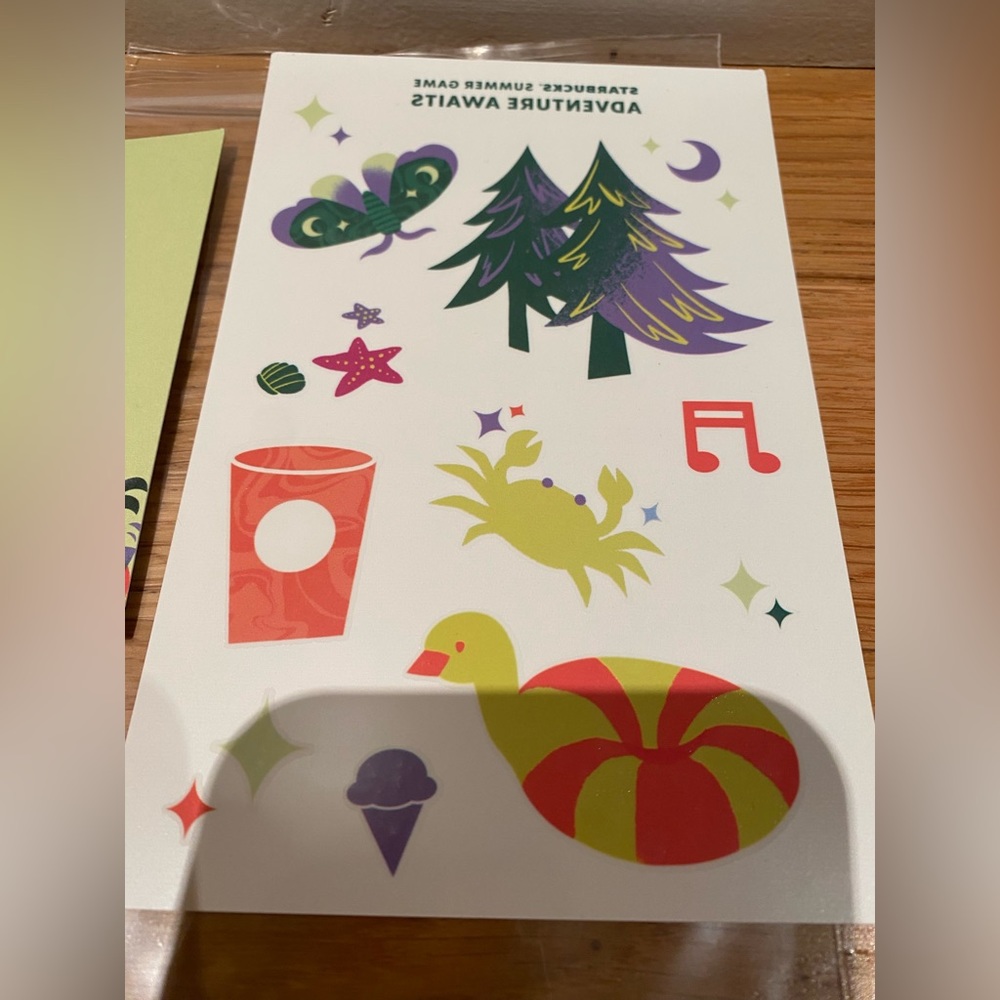 NWT STARBUCKS SUMMER GAME ADVENTURE Prize- Tattoos